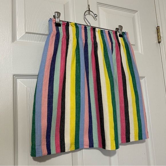 J.Crew Linen Cotton A-Line Mini Skirt in Rainbow Multicolour - Sz 2 - Picture 7 of 12